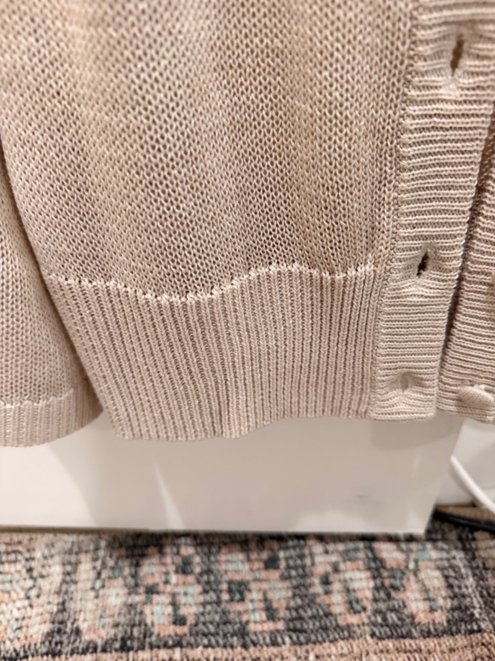 Zara Knit Button-Up Cardigan Sweater-Ecru Size XS - Picture 4 of 4